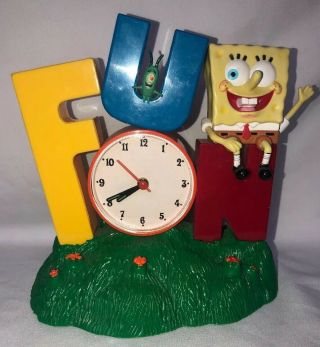 Spongebob Squarepants Fun Clock Talking Alarm Clock 2002 /