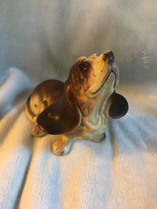 Vintage Basset Hound Dog Figurine Japan A233 Life Like Porcelain