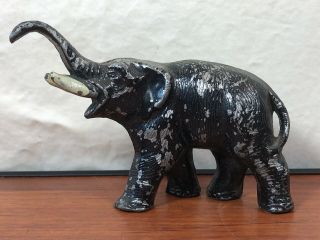 Vintage 1930’s Wild Circus Animal Die - Cast Metal Black Elephant Toy Figurine