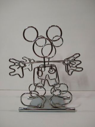 Mickey Mouse Napkin Holder Chrome Disney Pre - Owned 6 1/2 " X 5 " Metal Silver Tone