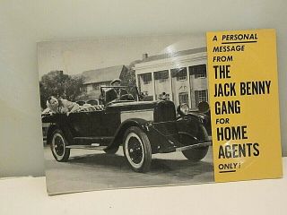 78 Rpm Postcard " The Jack Benny Gang For Home Agents " (home Insurance Company)