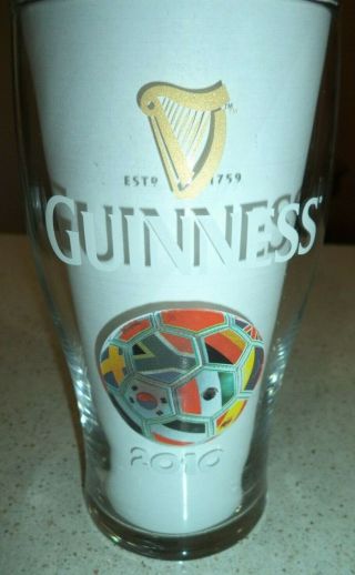 Guinness Beer Pint Glass Mug 2010 World Cup 2