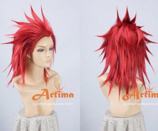 Kingdom Hearts Axel Red Anime Cosplay Costume Wig