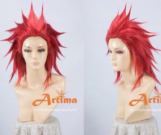 Kingdom hearts Axel Red Anime Cosplay Costume Wig 2