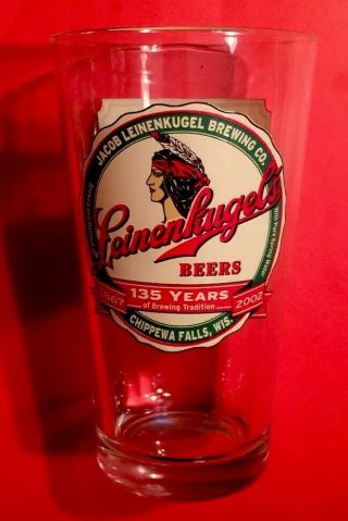 Jacob Leinenkugel’s Beer Glass 135 Year Anniversary Toast Vtg 1867 - 2002