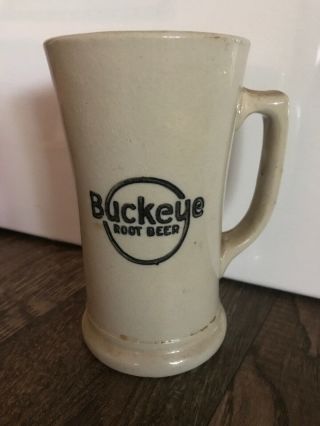 Vintage Antique Pottery Stoneware Buckeye Hires Root Beer Mug Collector Cup