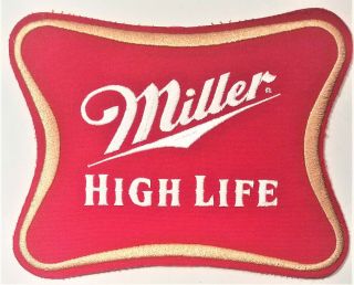 Vintage Miller High Life " Bowtie " Large Red Jacket Back Patch 6 " X 9 "