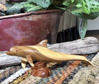 Spinning Dolphin Hand Carved - Maple
