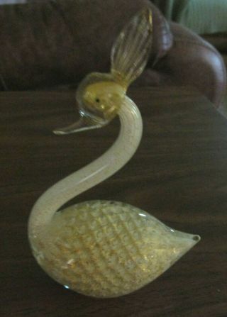 Cute Vintage Murano Glass Swan Figurine