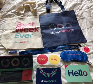 Ebay Open 2018 Swag Lv Conventions Pin Bags Stickers Lanyard Eye Mask,  A