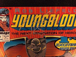 Image Comics YOUNGBLOOD 1 - 1992 - Signed By Rob Liefield & Hank Kanalz NM,  /M 2