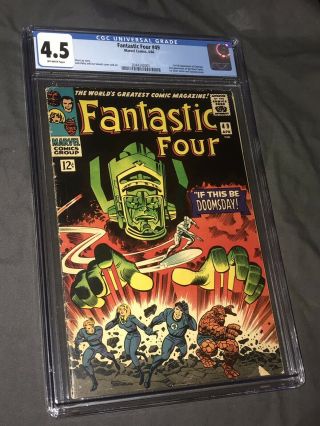 Fantastic Four 49 Cgc 4.  5 Ow 1st App Galactus Marvel 1966