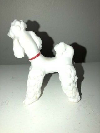 Vintage White Standard Poodle Figurine Bisque Porcelain 3