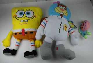 2000 Large Sponge Bob Square Pants,  Sandy Cuddle Pillows & Talking Gary Plush