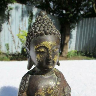 Fine Antique Chinese Gilt Bronze Buddha - Fine Detail - Possibly Ming Dy ? 2
