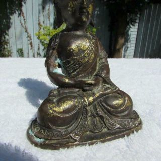Fine Antique Chinese Gilt Bronze Buddha - Fine Detail - Possibly Ming Dy ? 5