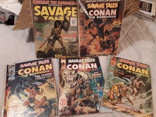 Savage Tales 1 - 5 Featuring Conan The Barbarian May 