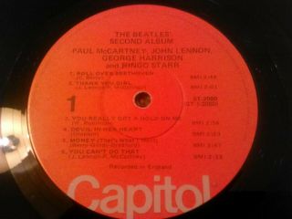 THE BEATLES - SECOND ALBUM LP EX (,) U.  S CAPITOL STEREO ST 2080 70s ISSUE 2