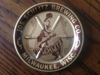 Vintage Jos.  Schlitz Brewing Co.  Milwaukee,  Wisc.  Ashtray Coaster Advertising