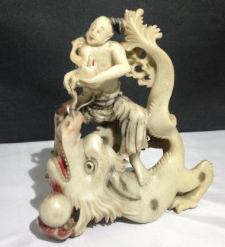 Rare Antique Chinese Carved Soapstone Figure