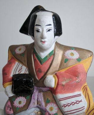 11 inch Japanese Antique Clay doll : Taro Urashima : signed Sosaku 3