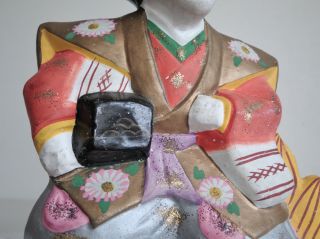 11 inch Japanese Antique Clay doll : Taro Urashima : signed Sosaku 5