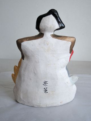 11 inch Japanese Antique Clay doll : Taro Urashima : signed Sosaku 8