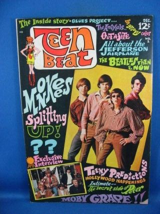 Teen Beat 1 F Vf 1967 Beatles Monkees Et Al