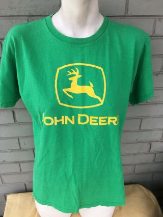 John Deere Classic Logo Green Tractor Farming Large T - Shirt