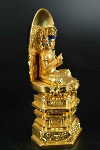 S2823: Japanese Wooden BUDDHIST STATUE sculpture Ornament Buddhist art w/box 6