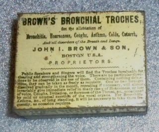 Old Lithographed Medical Tin Brown 