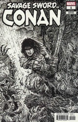 Savage Sword Of Conan 1 Eastman B&w Variant The Barbarian Returns 021319