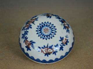 Fine Antique Chinese Blue And White Porcelain Box Marked Dunmu Tang Rare T9791