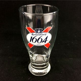 Kronenbourg 1664 Beer Glass Ale 12 Oz Brewery Pint Ale Collectible X Round Logo