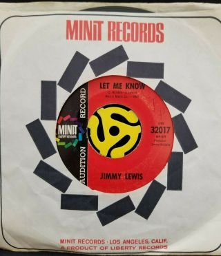 Northern Soul 45 - Jimmy Lewis - Let Me Know/the Girl From Texas - Minit Records Hear