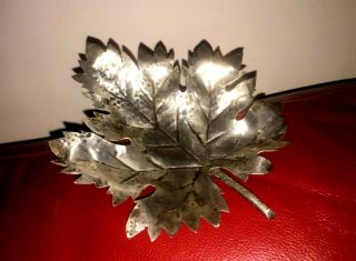 Rare Imper.  Russian 84 Silver Maple Leaf Candy Bowl,  St.  Petersburg 1915 - 17t