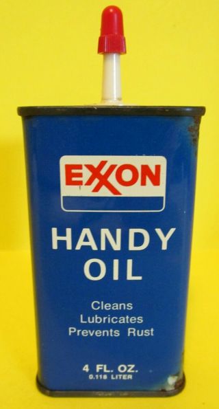 Vintage Exxon Handy Oil 4 Ounce Household Oil Can & Gun Oil Can Empty