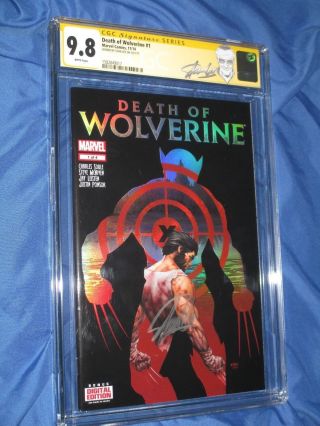 Death Of Wolverine 1 Cgc 9.  8 Ss Signed By Stan Lee Foil Cover (ex.  Label)