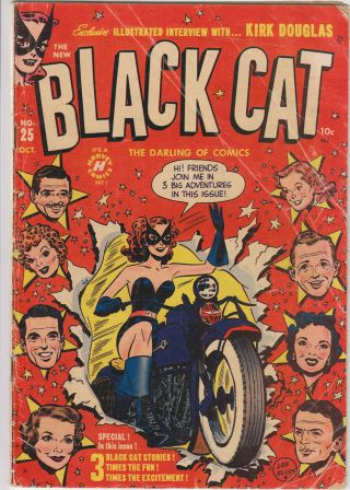 Black Cat - Crime Fighter - October 1950 No.  25 - Kirk Douglas Interview