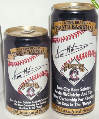 1996 ERA PITTSBURGH PIRATE BASEBALL Kevin McClatchy BEER CAN IRON CITY SPORT 5