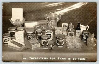 Fergus Falls Setters Grocery $3 Van Camps Pork/beans Karo Syrup Rppc 1908