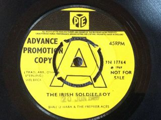 Shay O’hara & Premier Aces Rare Uk 1969 Demo Promo/ Irish Folk Rebel Songs Ex,