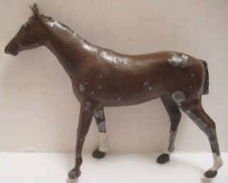 Antique Metal Toy Thoroughbred Horse Figure W White Blaze 3 " Britains 1930s - 40s