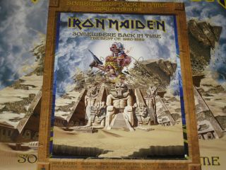 IRON MAIDEN SOMEWHERE BACK IN TIME 2008 US/USA UMe 1st 2 Picture Disc LP,  JAPAN 5