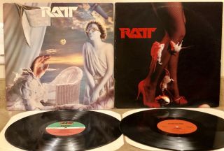 2 Ratt Lps - Reach For The Sky And Self Titled Lp Vinyl Og Pressings