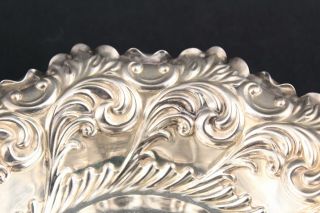 19thC Antique Victorian English Hallmarked Sterling Silver Repousse Center Bowl 3