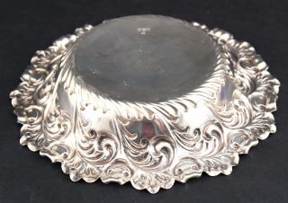19thC Antique Victorian English Hallmarked Sterling Silver Repousse Center Bowl 8