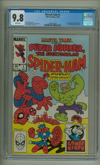 Marvel Tails 1 (cgc 9.  8) White Pages; 1st App.  Peter Porker; 1983 (c 24310)