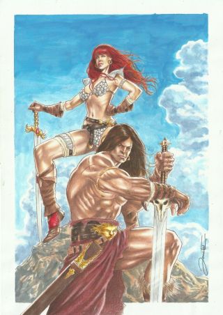 Red Sonja And Conan (11 " X17 ") By Jonatas - Ed Benes Studio
