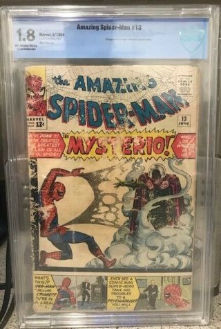 Spiderman 13 - First Appearance Of Mysterio - Cbcs 1.  8 - Marvel 6/1964